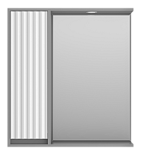 Зеркальный шкаф Brevita Balaton 75 см BAL-04075-01-01Л левый, с подсветкой, белый / серый