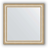Зеркало в багетной раме Evoform Definite BY 0782 65 x 65 см, золотые бусы на серебре