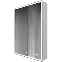 Зеркало-шкаф с подсветкой и часами Jorno Slide Sli.03.60/W, серый1