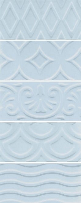 Керамическая плитка Kerama Marazzi Плитка Авеллино голубой структура mix 7,4х15