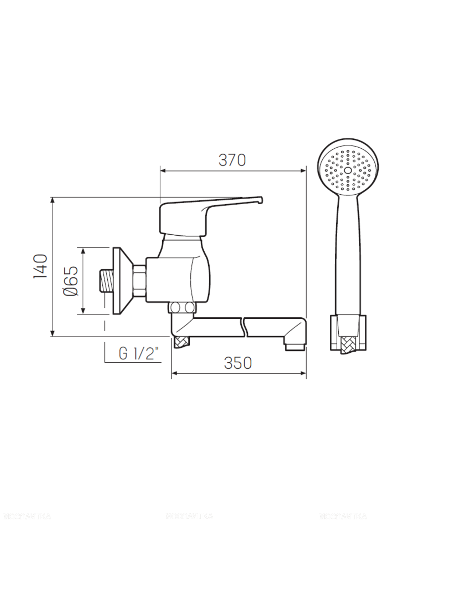 Смеситель для ванны с душем РМС SL50-006E-1 хром глянец - изображение 6