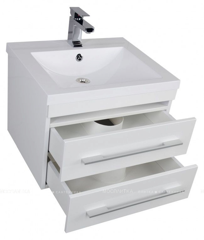 Комплект мебели для ванной Aquanet Нота 58 белый зеркало камерино - изображение 6