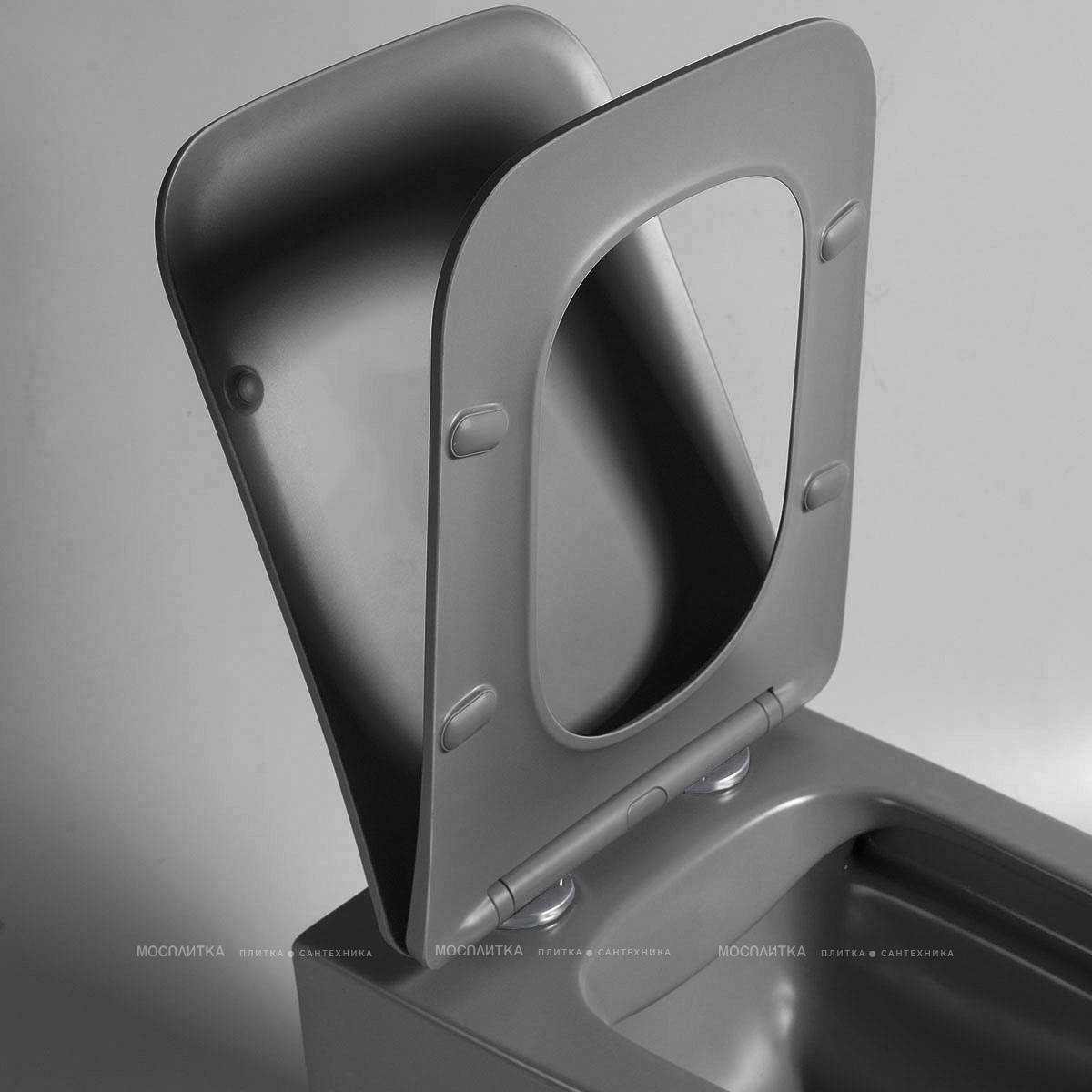 Унитаз подвесной Vincea Q-Line VT1-12MA безободковый, антрацит матовое, ультратонкое soft close сиденье - изображение 6