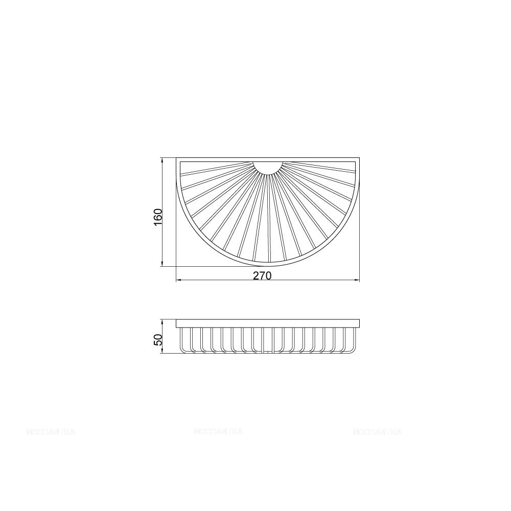 Полка-решетка Veragio Basket полукруглая 27х16хh5 см, хром - изображение 2