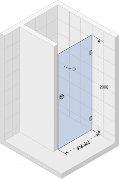 Душевая дверь в нишу Riho Scandic Mistral M101 100 см, R - 3 изображение