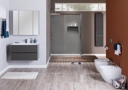 Комплект мебели для ванной Aquanet Алвита 90 серый антрацит - 19 изображение