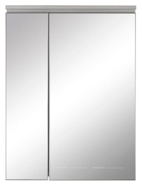 Зеркальный шкаф De Aqua Алюминиум 60 серебро - 2 изображение
