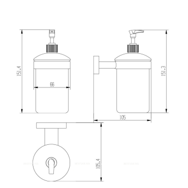 Дозатор для жидкого мыла Raiber R50115, хром - 3 изображение
