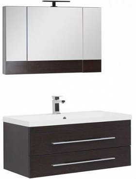 Комплект мебели для ванной Aquanet Нота 100 венге зеркало камерино