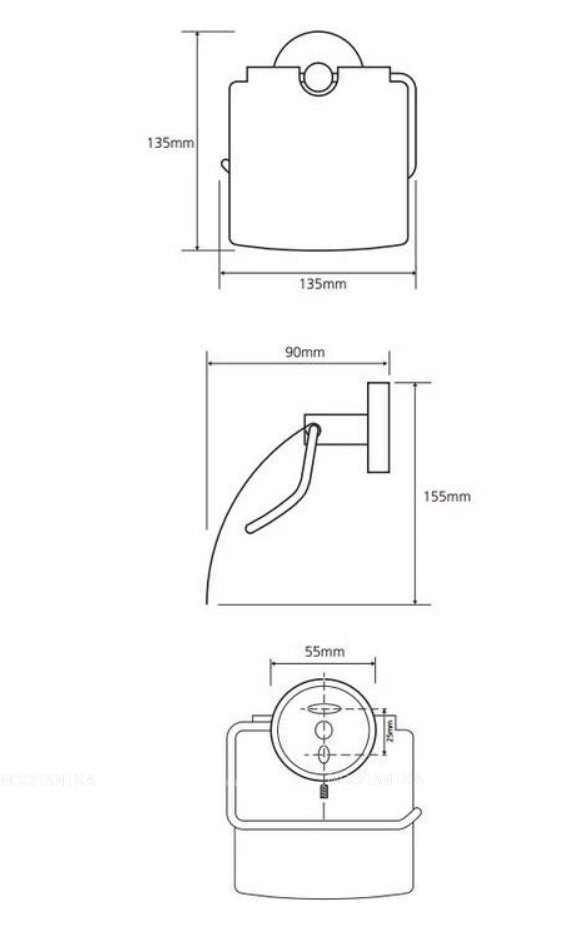Держатель туалетной бумаги Bemeta Neo 104112015 13.5 x 9 x 15.5 см с крышкой, хром матовый - изображение 2