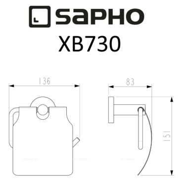 Держатель туалетной бумаги Sapho X-Round Black XB730 черный - 2 изображение
