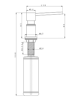 Дозатор Paulmark Kraft D003-NI для жидкого мыла, никель