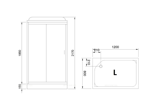 Душевая кабина Royal Bath 8120HP7-BT черное/прозрачное левая - 4 изображение
