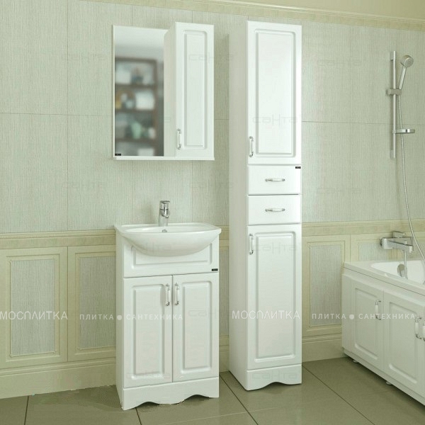 Зеркальный шкаф СаНта Верона 50 см 700278 белый - изображение 2