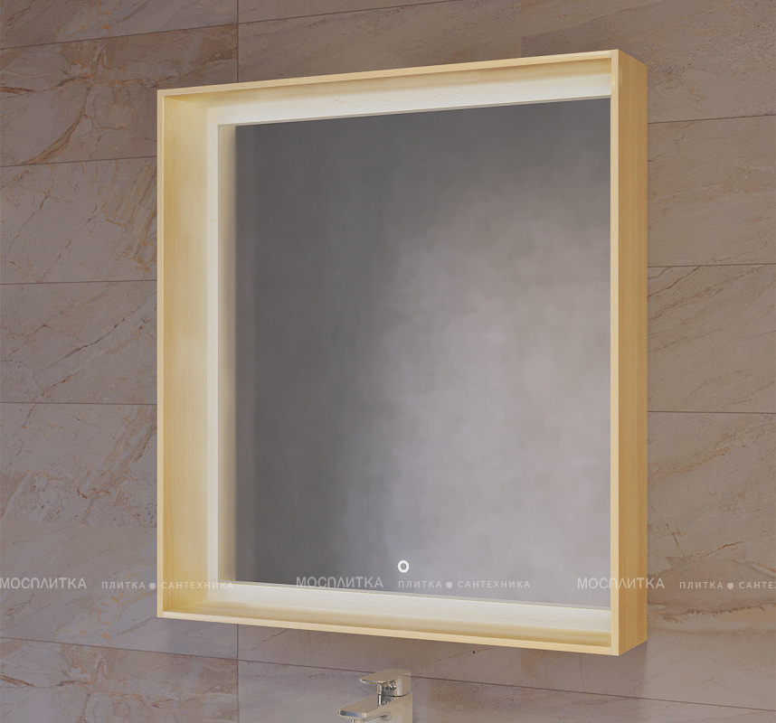 Зеркало Raval Frame Fra.02.75/DS, 75 см, с подсветкой, дуб сонома - изображение 2