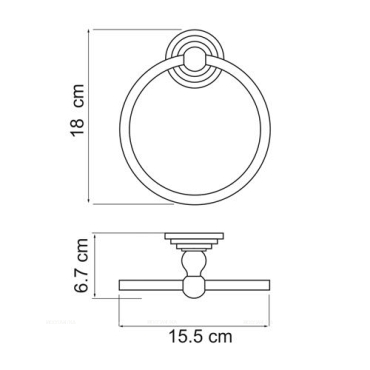 Держатель для полотенец кольцо Wasserkraft Ammer K-7060 - 3 изображение