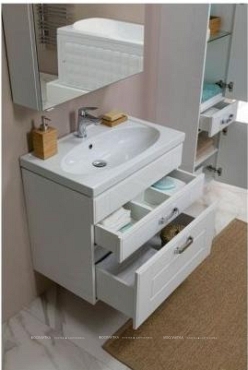 Комплект мебели для ванной Aquanet Рондо 60 2 ящика зеркало Камерино белый - 11 изображение