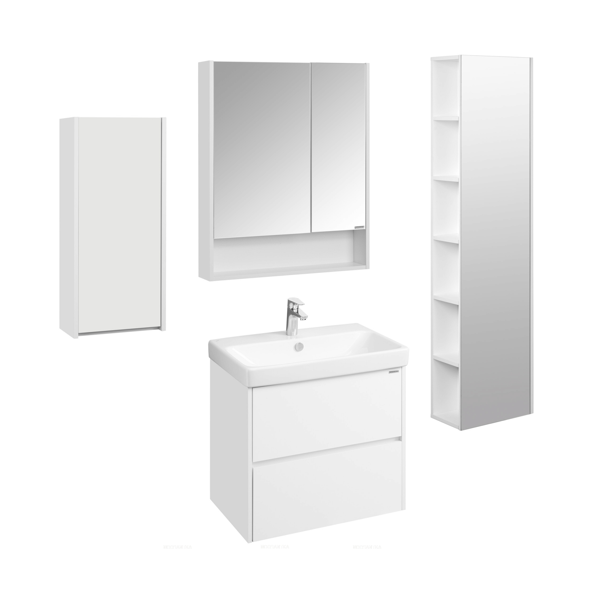 Зеркальный шкаф Aquaton Сканди 70 белый 1A252202SD010 - изображение 5