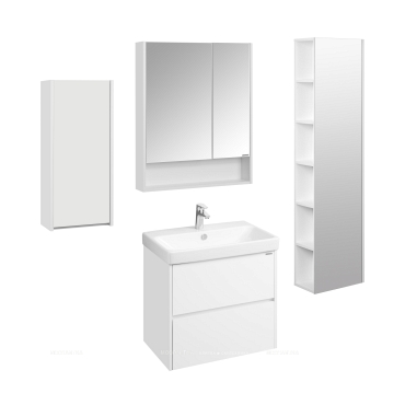 Зеркальный шкаф Aquaton Сканди 70 белый 1A252202SD010 - 5 изображение