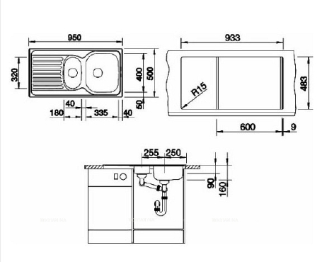 Кухонная мойка Blanco Tipo 6 S Basic 512303, сталь - 2 изображение