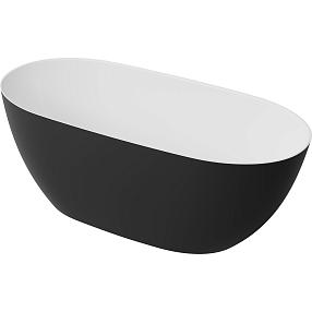 Ванна из исскуственного мрамора Marmite 160х74 см, 0016 1600 96 Top Solid White-Top Solid black, белая
