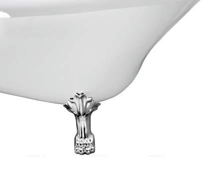 Акриловая ванна Ceruttispa Vico C-2015 на львиных алюминиевых хромированных лапах 170x75 C-2015 - 4 изображение