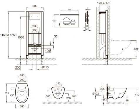 Комплект подвесной унитаз  Jacob Delafon Presquille E21743RU-00 с сиденьем микролифт + система инсталляции с кнопкой хром - 6 изображение