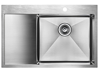 Мойка кухонная Paulmark Atlan Edge PM777851-BSR правая, брашированная сталь