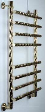 Полотенцесушитель водяной Двин N braid 60/50 1"-3/4"-1/2" 4627166555234, золотой хром - 2 изображение