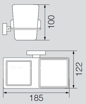 Стакан с мыльницей настенный Veragio Ramba, хром/матовое стекло VR.RMB-4943.CR - изображение 2