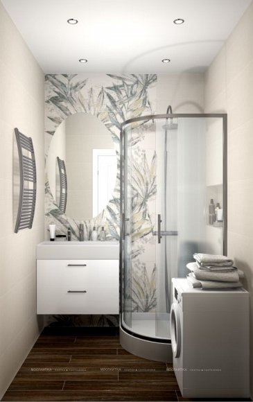 Дизайн Ванная в стиле Современный в бежевом цвете №12302 - 3 изображение