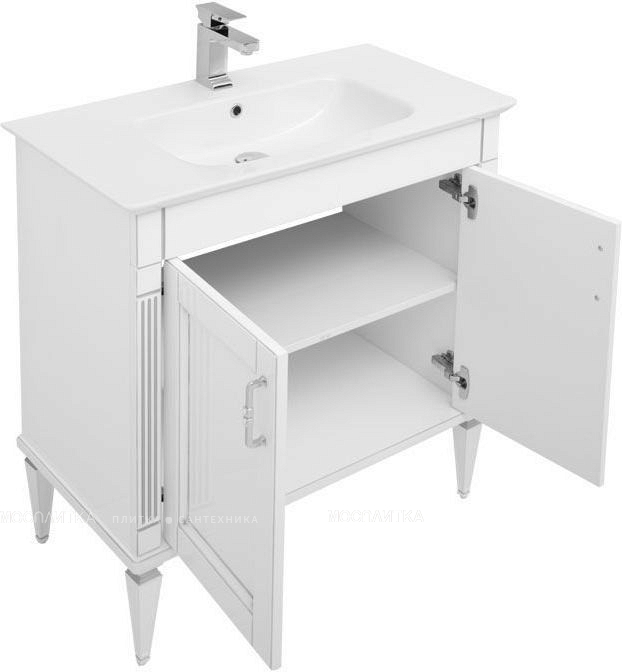 Комплект мебели для ванны Aquanet Селена 70 см, белая, серебро - изображение 5