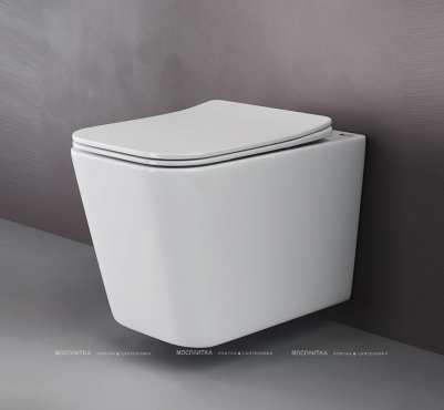 Комплект подвесной безободковый унитаз Ceramica Nova Cubic Rimless CN1806 36 x 53 x 37 см с сиденьем Soft Close + инсталляция Creto Standart 1.1 - 2 изображение