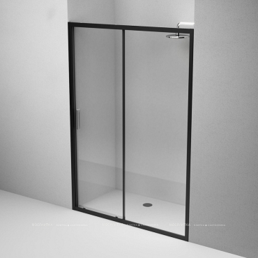 Душевая дверь Am.Pm Gem W90G-140-1-195BT 140 см,стекло прозрачное, профиль черный матовый - 5 изображение