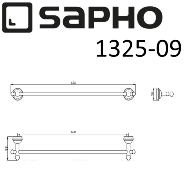 Полотенцедержатель Sapho Astor 1325-09 хром - 2 изображение