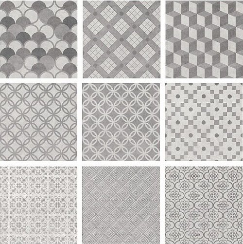 Керамическая плитка Kerama Marazzi Плитка Карнаби-стрит орнамент серый 20х20