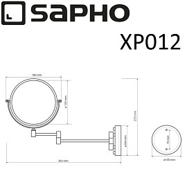 Косметическое зеркало Sapho Diamond XP012 бронза