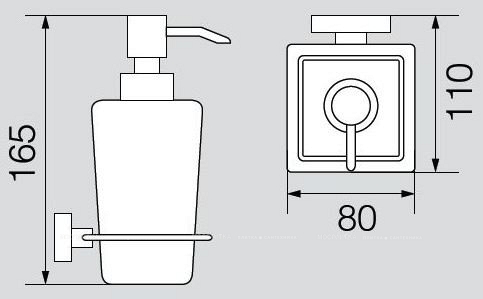 Дозатор жидкого мыла настенный Veragio Ramba, хром/матовое стекло VR.RMB-4970.CR - 2 изображение
