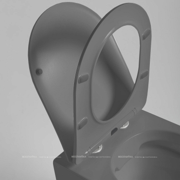 Унитаз подвесной Vincea Globo VT1-14SMA безободковый, антрацит матовое, ультратонкое сиденье soft-close - 8 изображение