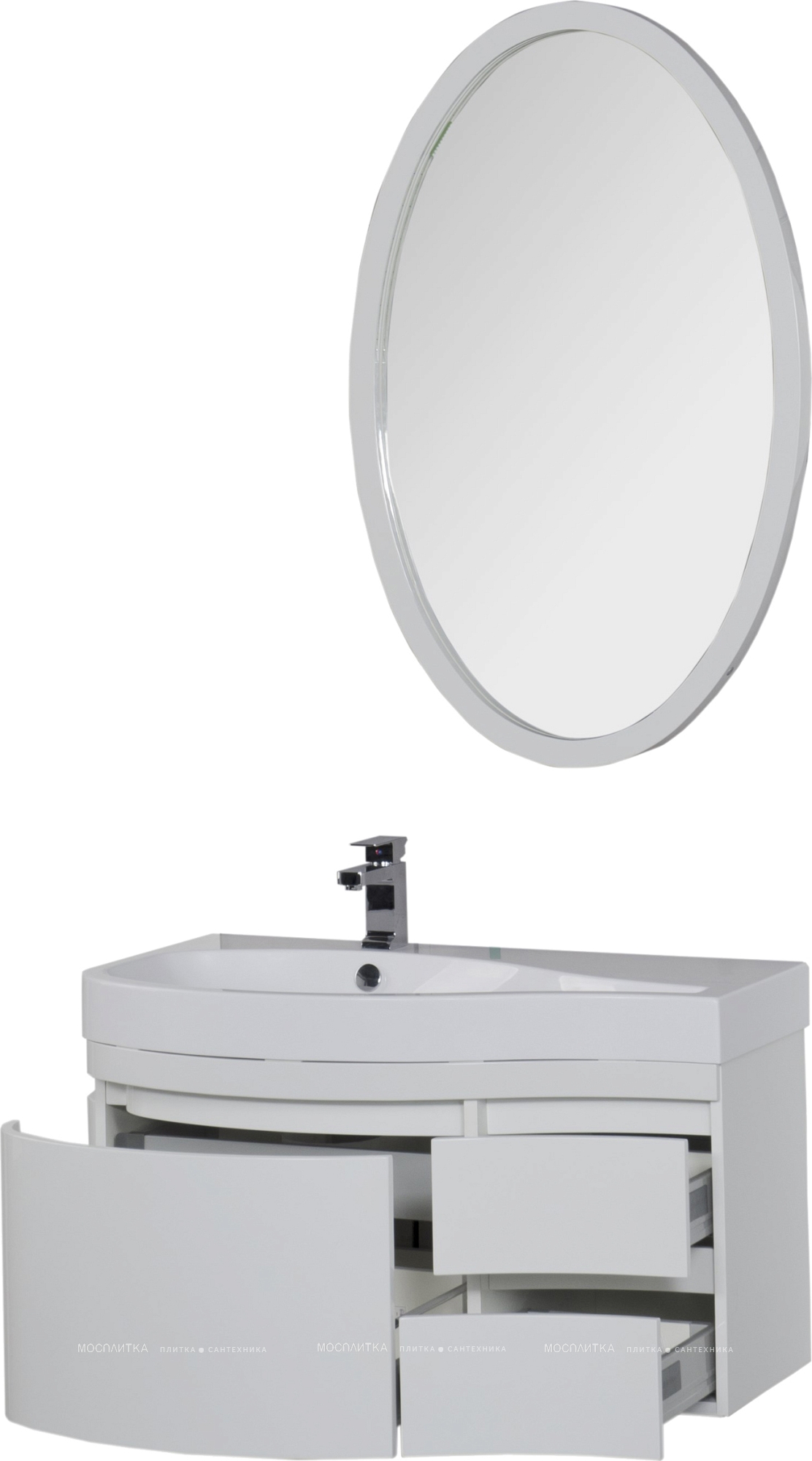 Комплект мебели для ванны Aquanet Nova Lite 75 см 242272, 2 ящика, белый - изображение 10
