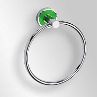 Полотенцедержатель-кольцо Bemeta Trend-i 104104068a 16 x 5 x 19 см, хром, зеленый