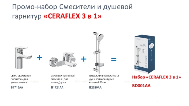 Душевой комплект Ideal Standard Ceraflex BD001AA - 5 изображение