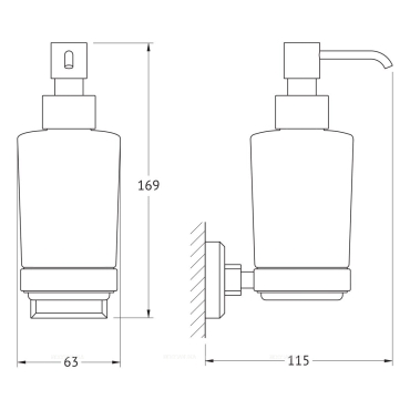Дозатор для жидкого мыла Artwelle Hagel 9933A хром - 2 изображение