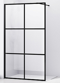 Душевая перегородка 120 см Abber Immer Offen AG62120B стекло прозрачное, профиль черный