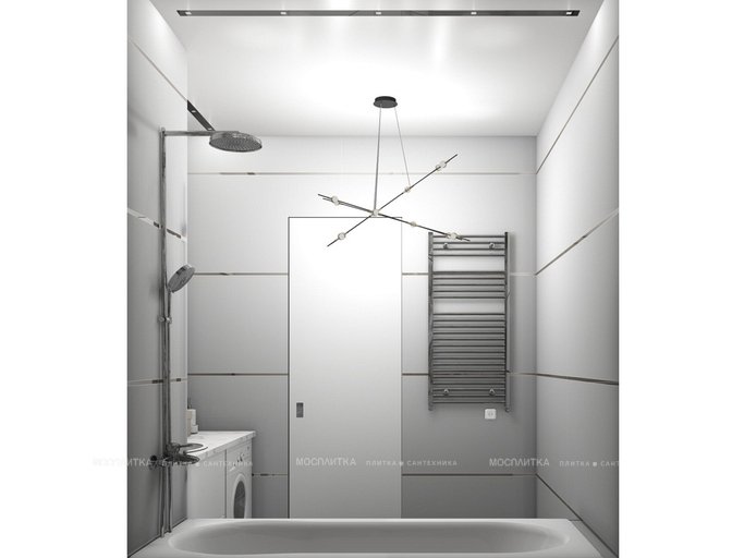 Дизайн Ванная в стиле Современный в черно-белом цвете №12841 - 4 изображение