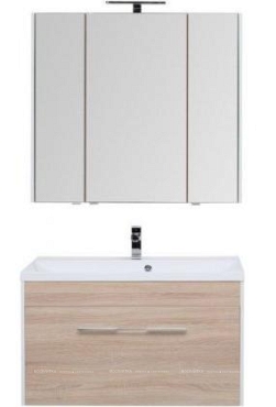 Комплект мебели для ванной Aquanet Августа 100 дуб сонома - 3 изображение