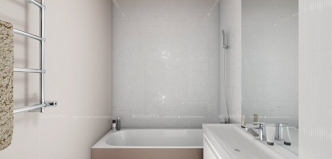 Дизайн Совмещённый санузел в стиле Эко в белом цвете №12466 - 8 изображение