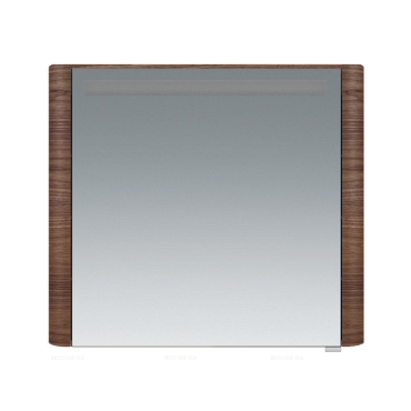 Зеркальный шкаф Am.Pm Sensation M30MCL0801NF, цвет - орех, с подсветкой, левый, 80 см - 2 изображение