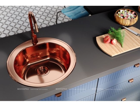 Кухонная мойка Alveus Monarch Form 30 1070807 медь в комплекте с выпуском без сифона - 2 изображение