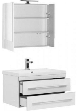 Комплект мебели для ванной Aquanet Верона 75 New белый зеркало камерино - 3 изображение